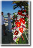 Cascading anthurium bouquet